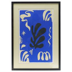 After Henri Matisse (French 1869-1954): 'Composition Fond Bleu' and 'Jeune Fille Rêvant près d'un Bocale de Poissons', two lithographs signed in the plate max 46cm x 63cm (2)