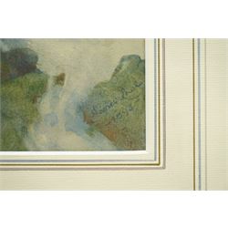 Janet Lewis (British 19th century): Maiden Looking out to Sea, watercolour signed and dated 1893, 34cm x 19cm