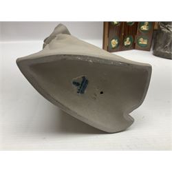 Franklin Mint House of Faberge 'The Nativity' ceramic egg, together with a Russian doll decorated with nativity scenes, Cinque Ports Pottery monk salt and pepper shaker and other monk figures, etc