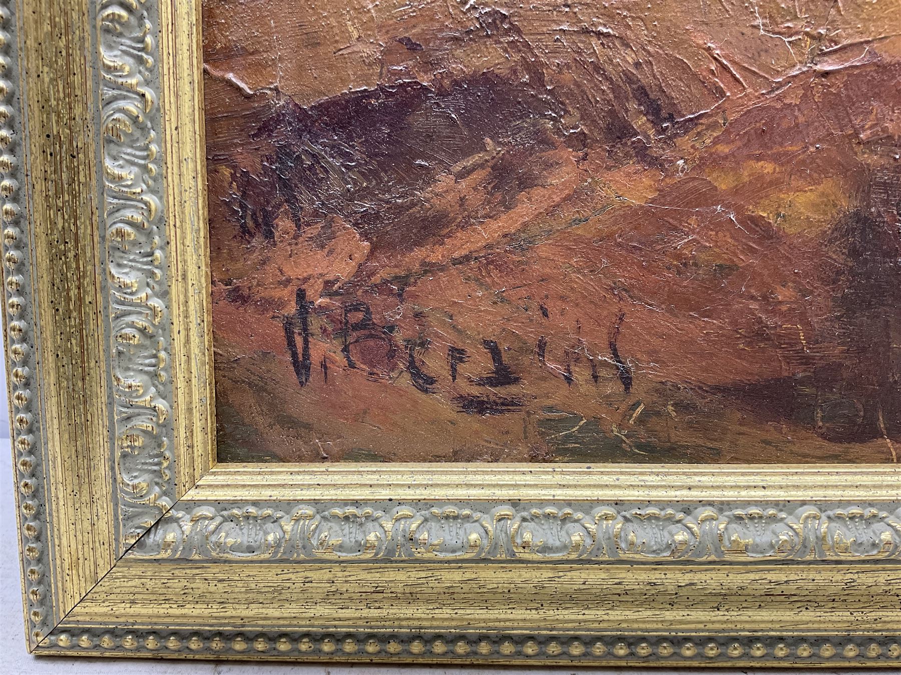 Valter Berzins (Latvian 1925-2009): Harbour scene at Dusk, oil on board signed 57cm x 74cm