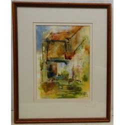  David Jeffery (British 1944-): 'Cliff Street Robin Hood's Bay', watercolour signed, titled, signed and dated December 2000 verso 27cm x 20cm   