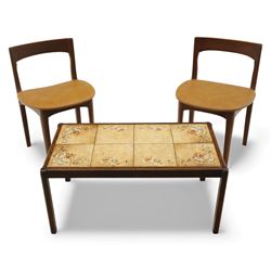 Mid 20th century living room furniture, comprising of a pair of Nathan teak dining chairs,...