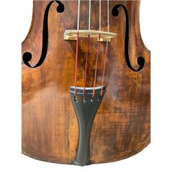 Fine double bass by Albert Volkmann double bass specialist of Schonbach Bohemia c1910, with 110cm (43.25