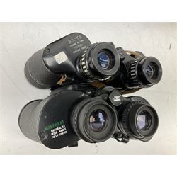 Eleven cased pairs of binoculars, to include Omiya 8x30, Tasco, Esde-Optik 8x40 Weitwinkel, Chinon 10x50 Field. Aico Rapide 8x30, Astralite zoom 6x- 14x32, etc