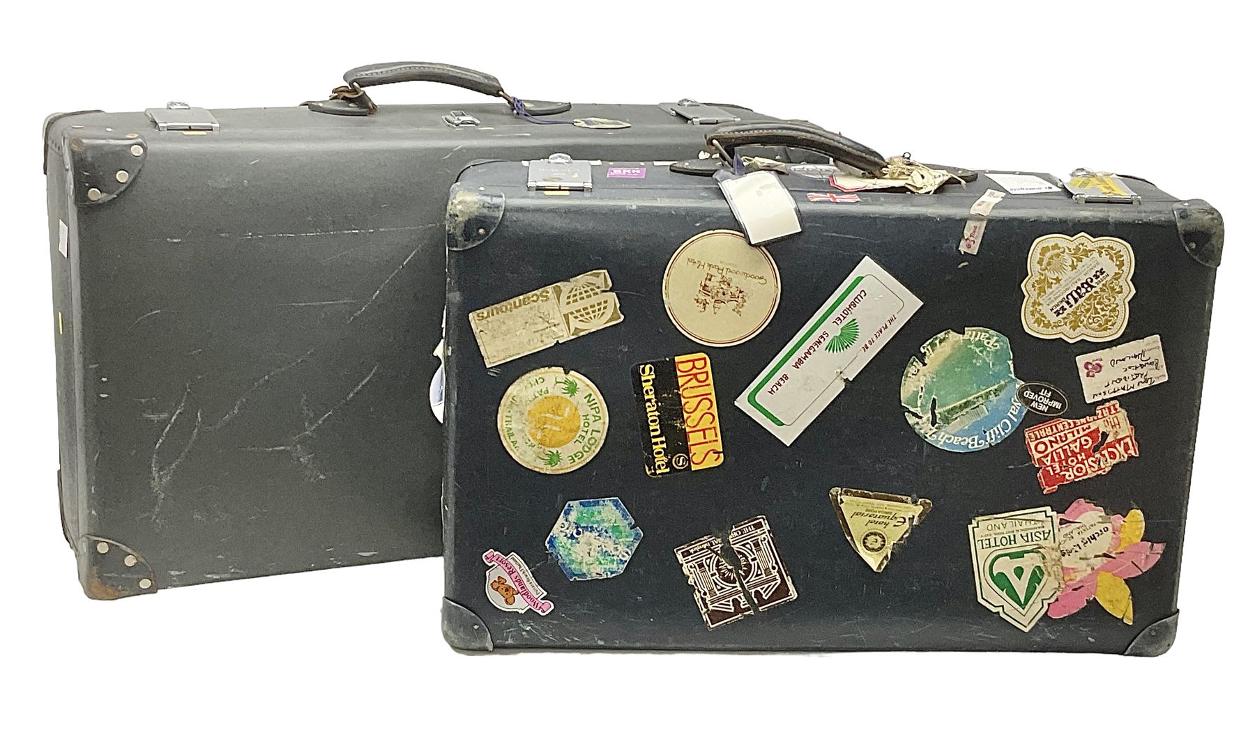 Two globetrotter suitcases, largest example H42cm