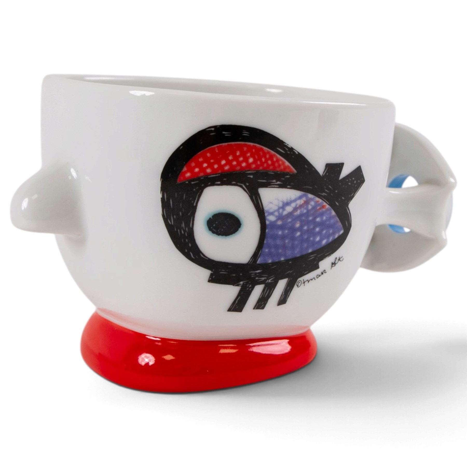 Otmar Alt (German 1940-) for Rosenthal Studio Line - 'Bird on the Roof' sculpture and 'Artist's Mug no. 1' teacup and saucer set, both porcelain max H13cm (2)