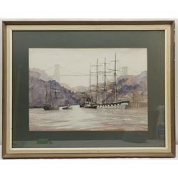 Desmond 'Des' G Sythes (British 1929-2008): 'Metropolitan Leaving the Avon Gorge', watercolour and ink signed titled and dated '75, 35cm x 50cm