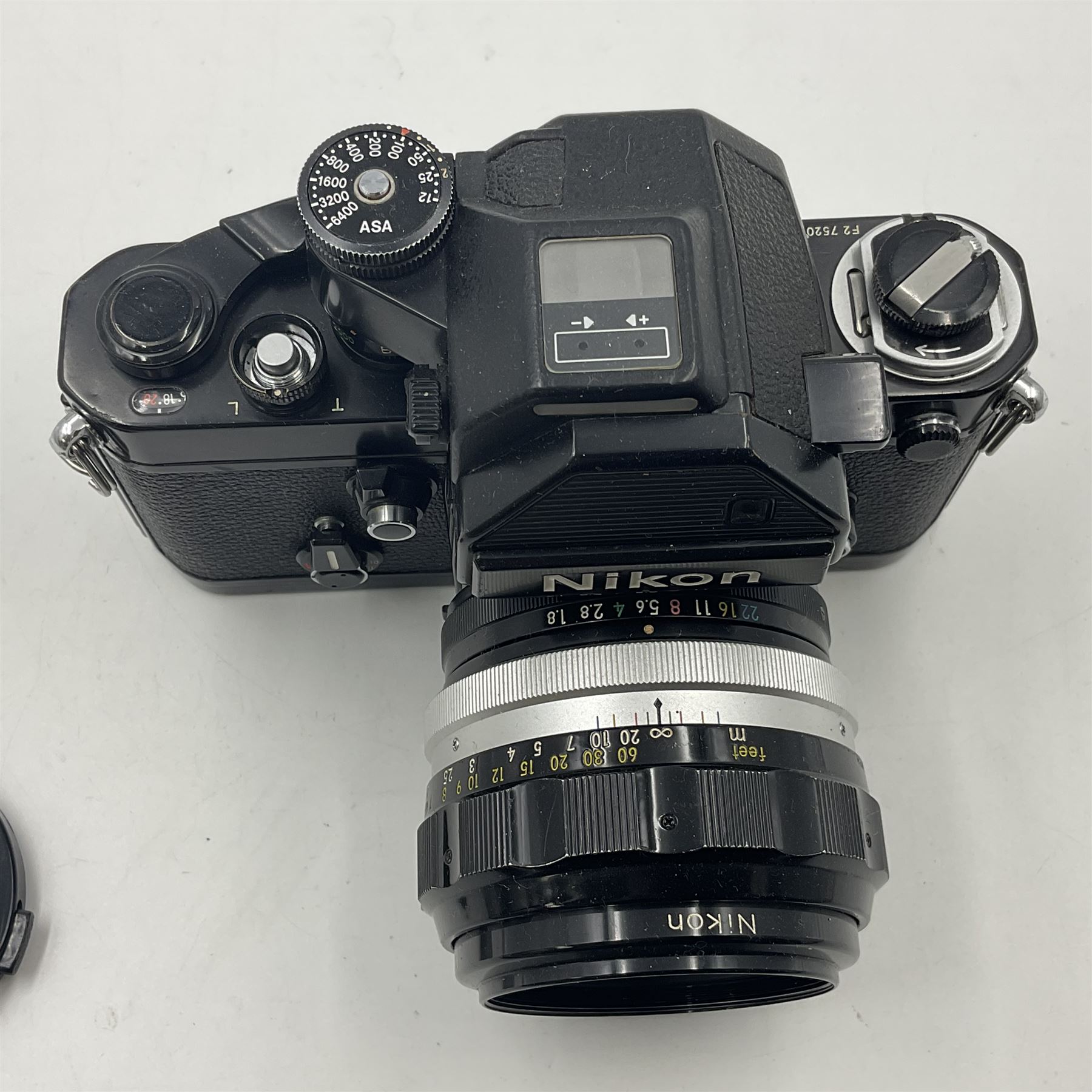 Nikon F2S photomic camera body, serial no. 7520966, with 'Nikon NIKKOR-H Auto 1:1.8 f=85mm' lens, serial no. 284221