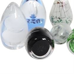 Svaja oval frosted glass paperweight, together with Caithness Distinction paperweight and other similar examples 