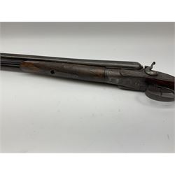 William Haines of Birmingham 12-bore side-by-side hammer sporting gun, 76cm choked barrels, walnut stock with chequered pistol grip and fore-end, NVN, L118cm overall SHOTGUN CERTIFICATE REQUIRED