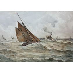 Robert Frank Thirkettle (British 1849-1916): Fishing Yawl and Steam Paddle Boat, watercolour signed 33cm x 47cm 
Provenance: private collection, purchased David Duggleby Ltd 29th November 2010 Lot 103