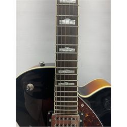Gretsch G2420/ABB semi-acoustic guitar with three-tone sunburst finish, serial no.IS191201597, L107cm overall; in original hard carrying case dated 2019.