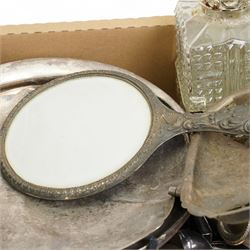 Plated tea set, cutlery and other items