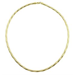9ct gold invisible link twist design necklace, hallmarked