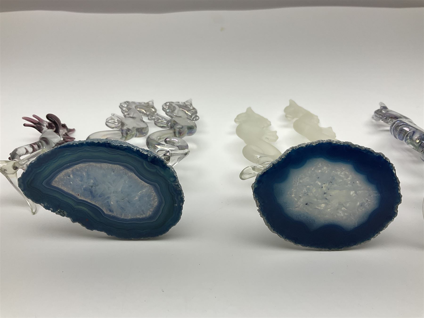 Large collection of hand-blown glass animals and figures, to include fish, birds, cats, dogs, monkeys etc