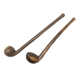 Two South African Knobkerrie hardwood clubs 52cm & 47cm (2)