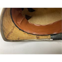 Victorian British Army South Lancashire Regiment 1st Volunteer Battalion other ranks blue cloth home service helmet with helmet plate, spike and chinstrap