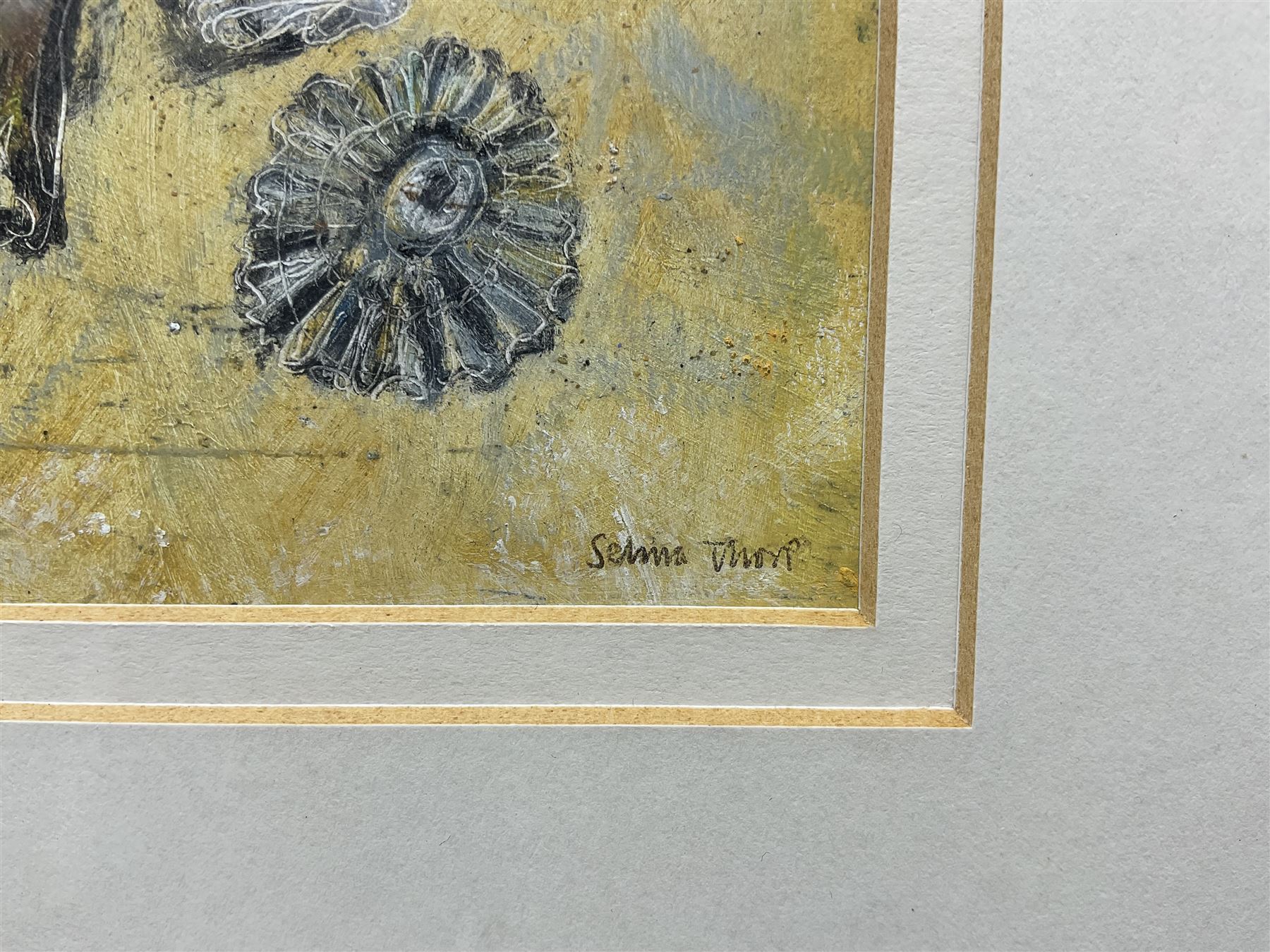 Selina Thorp (British 1968-): 'Shepherd's Purse', pastel signed, titled and dated 1999 on label verso 9cm x 9cm