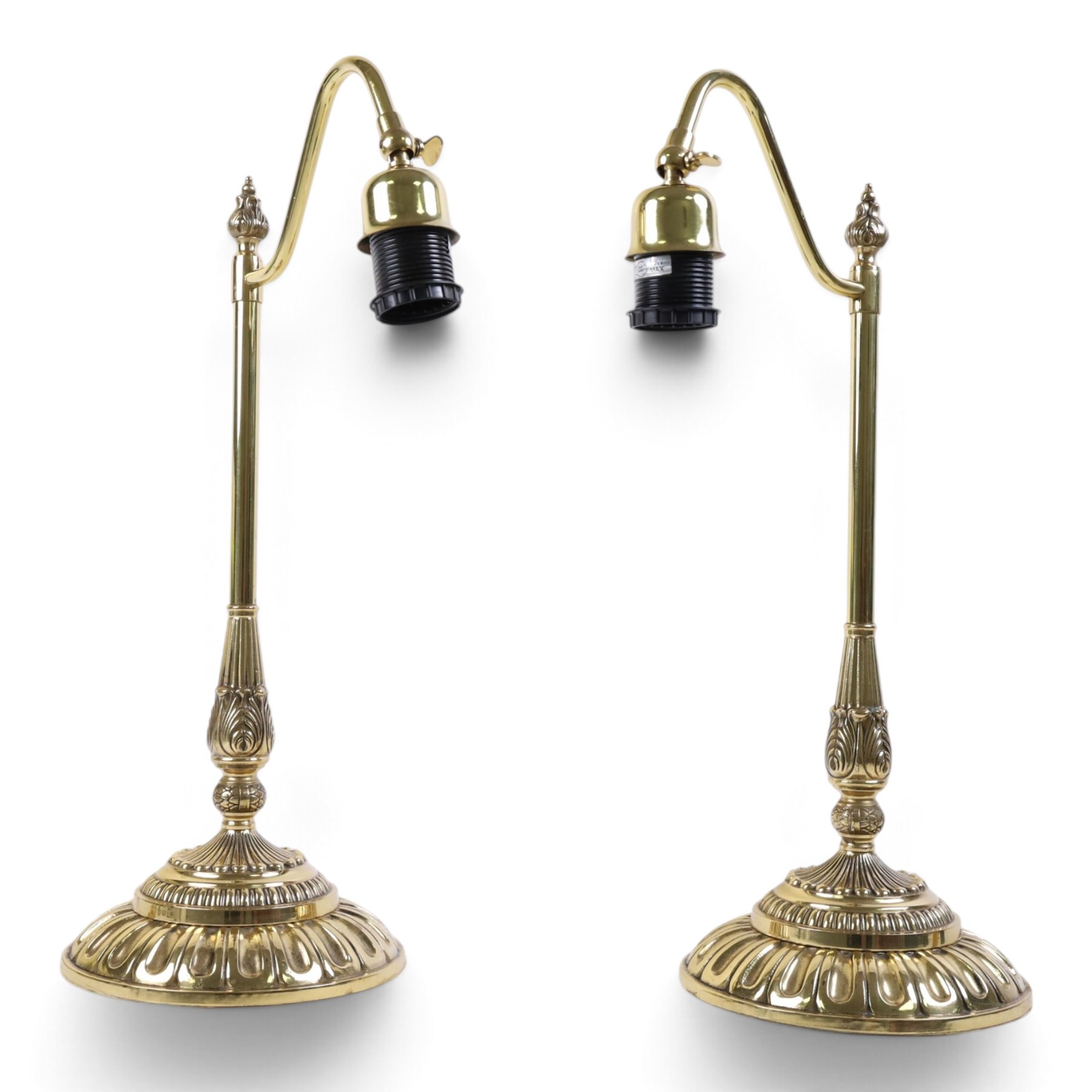 Pair of brass table lamp bases, H50cm