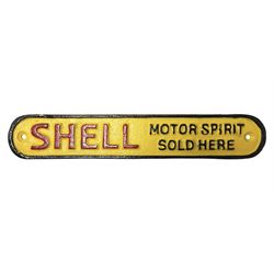 Cast iron reproduction Shell Motor Spirit sign L27cm