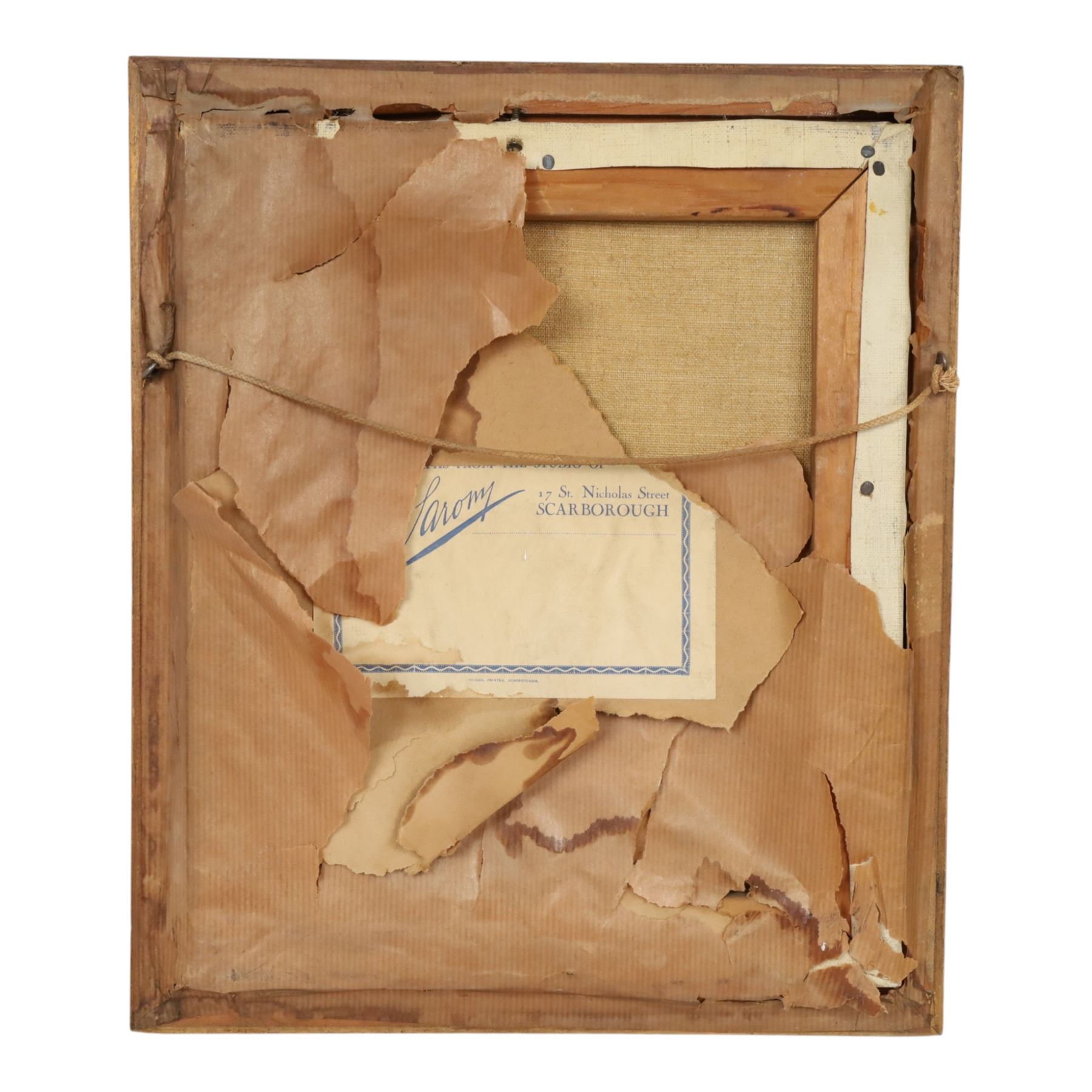 Oliver Francois Xavier Sarony (Canadian 1820-1879): Portrait of a Man, photograph overpainted in oils, with Sarony Scarborough studio label verso, 30cm x 25cm