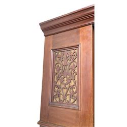 Empty 20th century Mahogany Longcase - designed in an 18th century London style, with a break-arch hood and 12