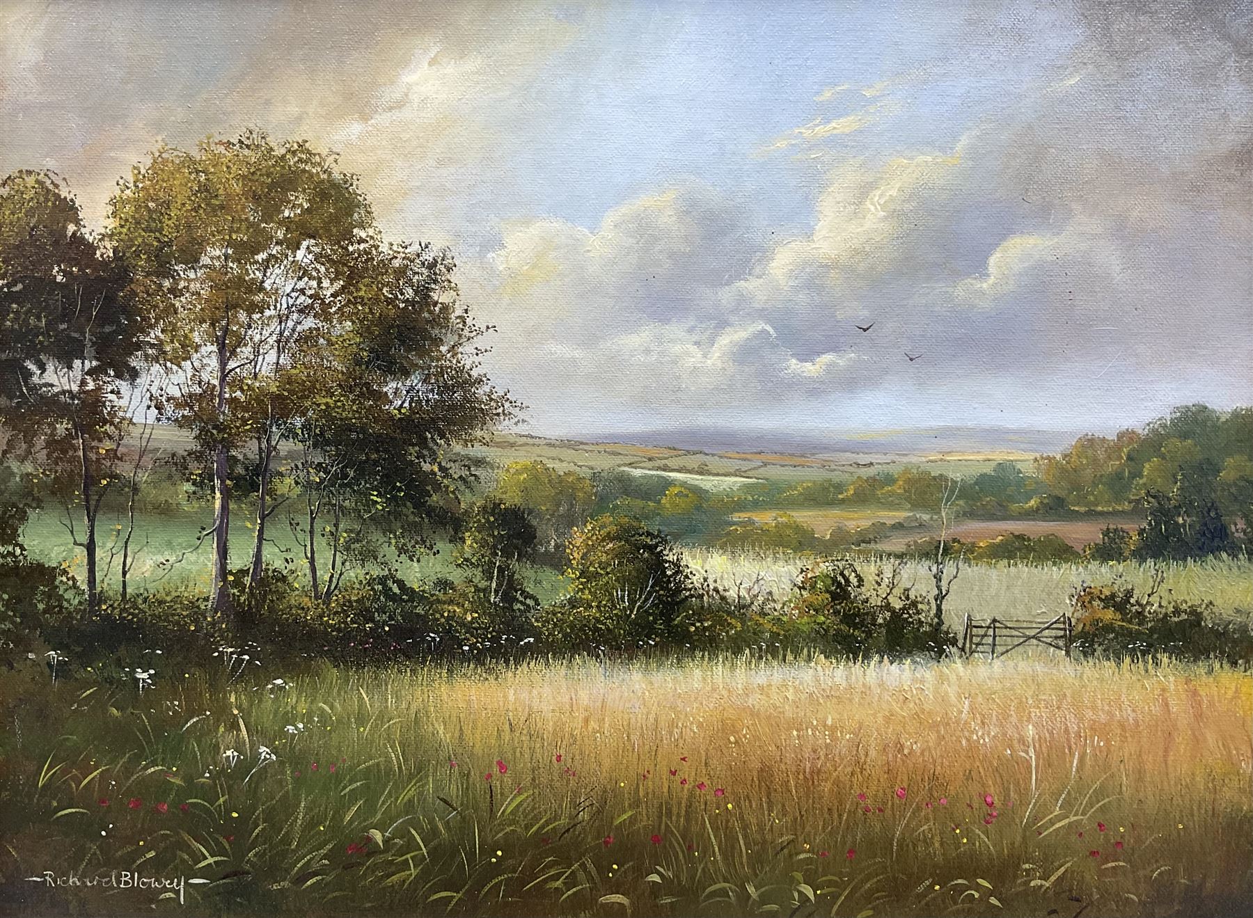 Richard Blowey (British 1947-): Cornish Landscape, oil on canvas signed 29cm x 39cm 