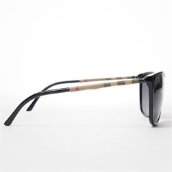 Burberry - pair of oversized sunglasses, with gradient tinted lenses in a black frame, the arms with signature check detail, with original hard case