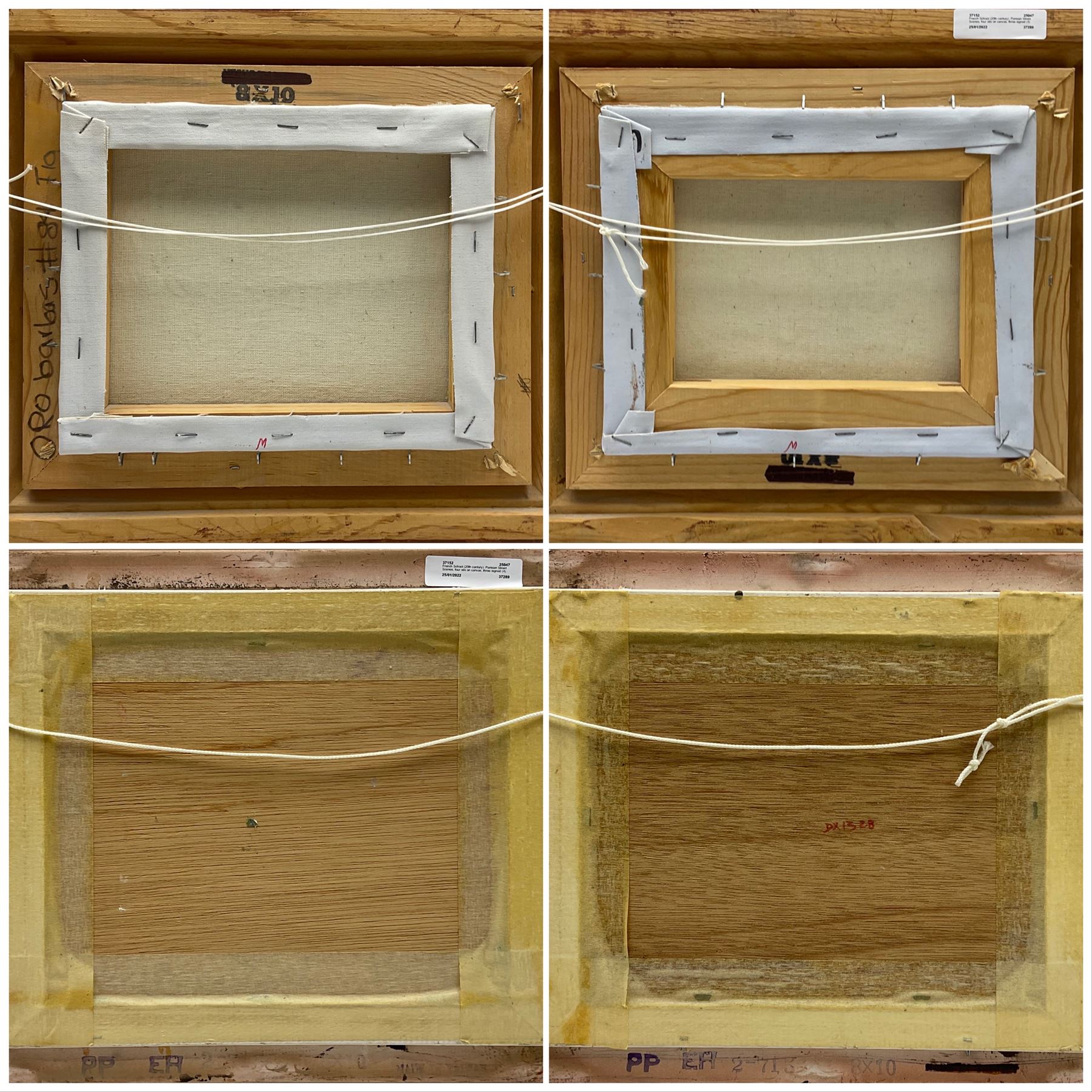 French School (20th century) Parisian Street Scenes, pair oils on