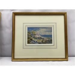 Thomas Charles Leeson Rowbotham (British 1823-1875): 'Lake Bolsena', gouache and watercolour signed 12.5cm x 19cm