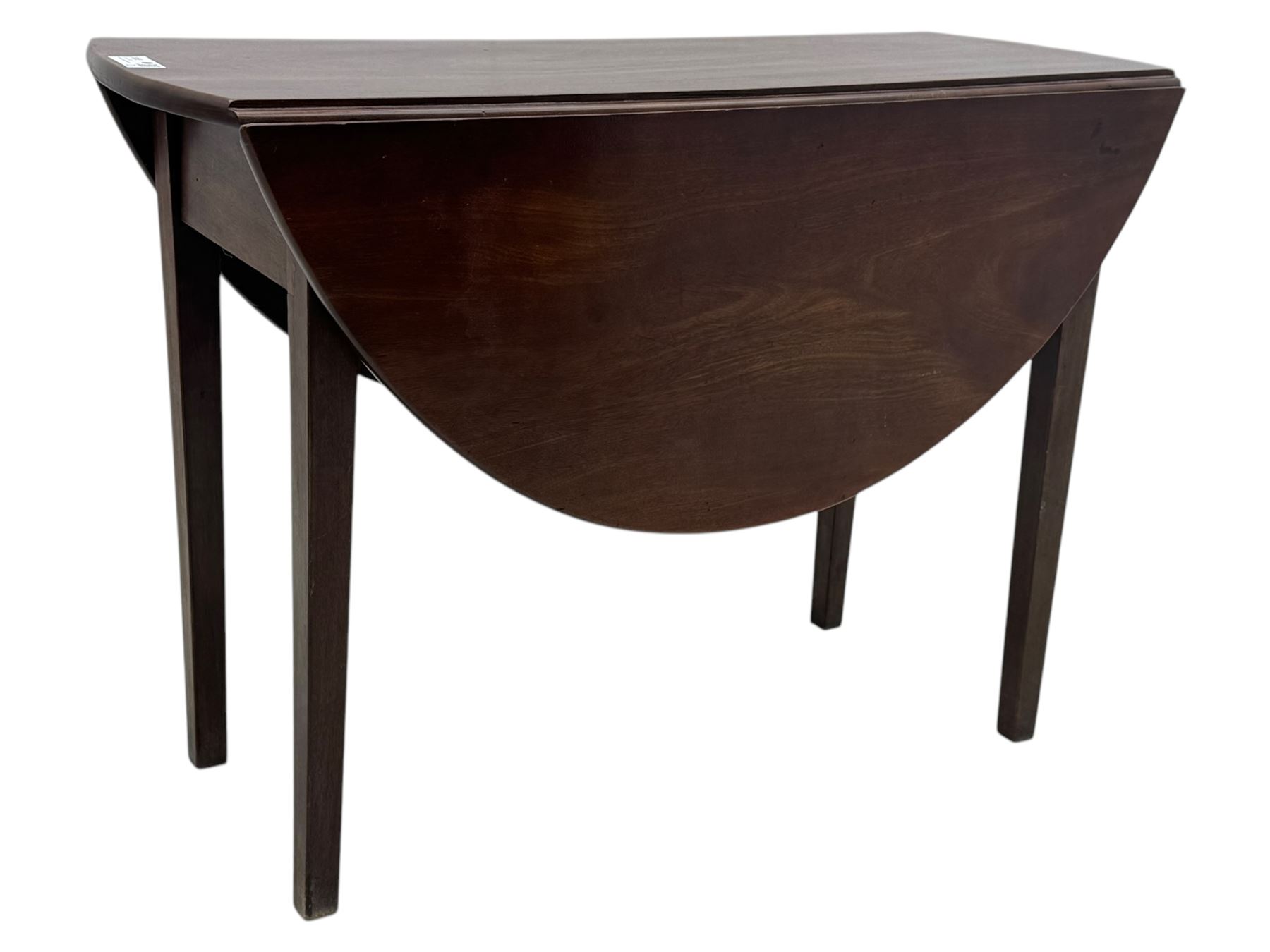 Late 18th-century oval mahogany folding gate-leg table supported on four square tapered legs 