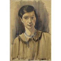 Haydn Reynolds Mackey (British 1881-1979): Portrait of a Young Lady, watercolour unsigned 53cm x 37cm
Provenance: given to the vendor Neil Tyler, a pupil and fellow artist