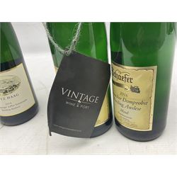 Willi Schaefer, 2016, Graacher Domprobst Riesling Auslese, 750ml, 7.5% vol, two bottles, and Fritz Haag, 2014, Brauneberger Juffer Sonnenuhr, 750ml, 7.5% vol, two bottles 