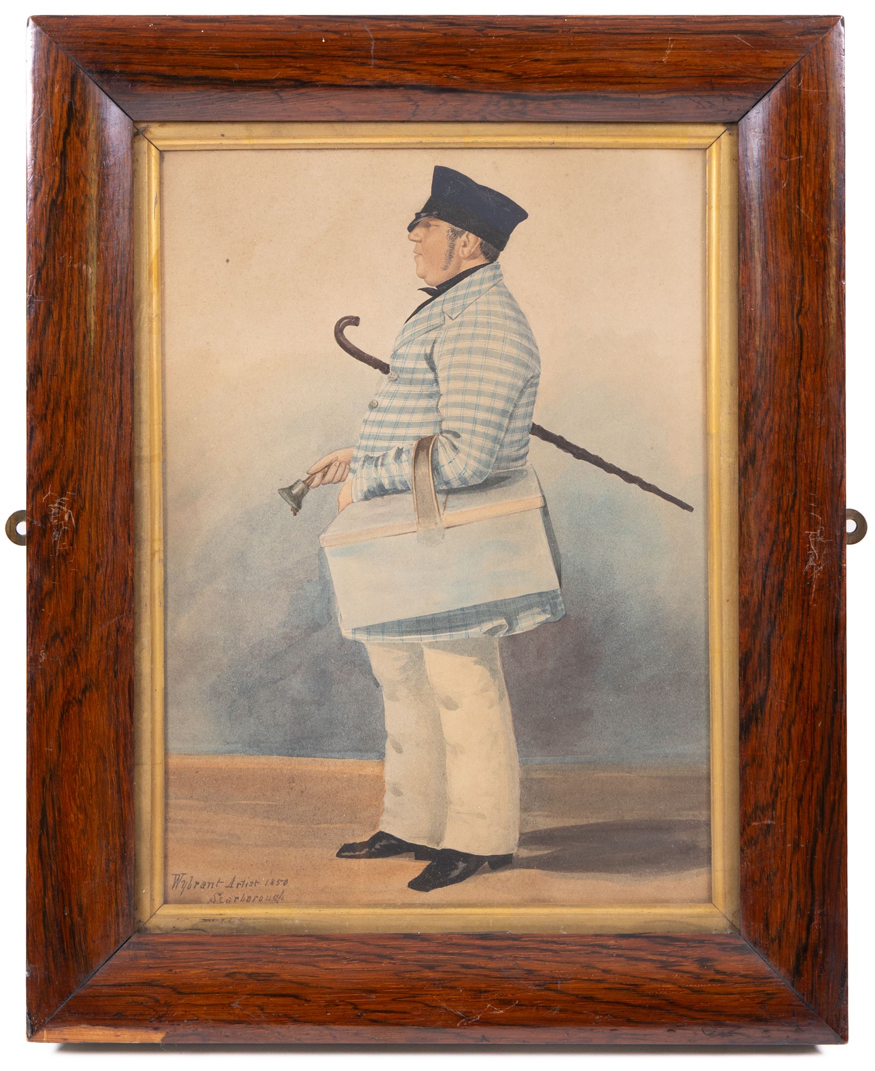 Patrick Wybrant (Irish 1816-1894): Portrait of a Scarborough Cockle Seller, watercolour inscribed 'Wybrant Artist Scarborough' and dated 1850, 28cm x 20cm