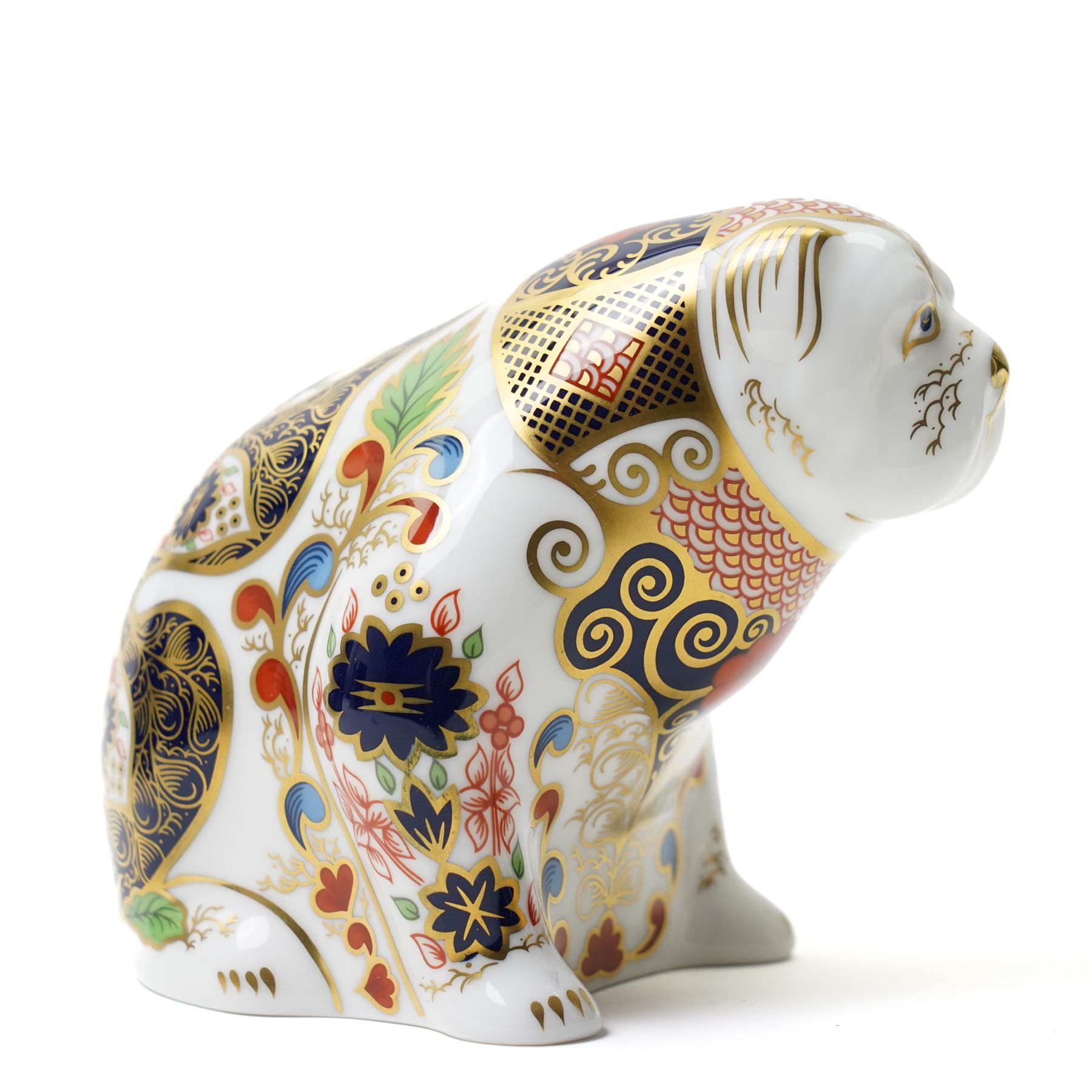 Royal Crown Derby Beaver and Bulldog paperweights, each with gold stopper, boxed (2)