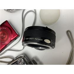 Nikon Coolpix 8700 camera body, serial no 3220838, with Zoom Nikkor Ed 8.9-71.2mm 1:2.8-4.2 lens, together with Canon digital video camcorder and other digital cameras and camera equipment