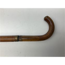 Late 19th/early 20th century sword stick/walking cane with 38cm fullered steel blade 85cm overall