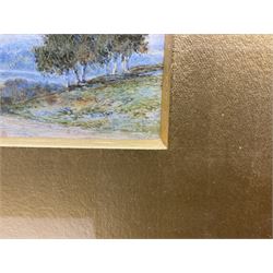 Myles Birket Foster RWS (British 1825-1899): Riders on a Country Lane, watercolour signed with monogram 9cm x 13cm
