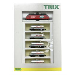 Trix Minitrix 'N' gauge - No.11418 Zugpack SBB 150Jahre six-car tank wagon set; boxed