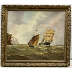 Edward King Redmore (Hull 1860-1941): Two Boats off the Coast, oil on board unsigned 47cm x 54cm