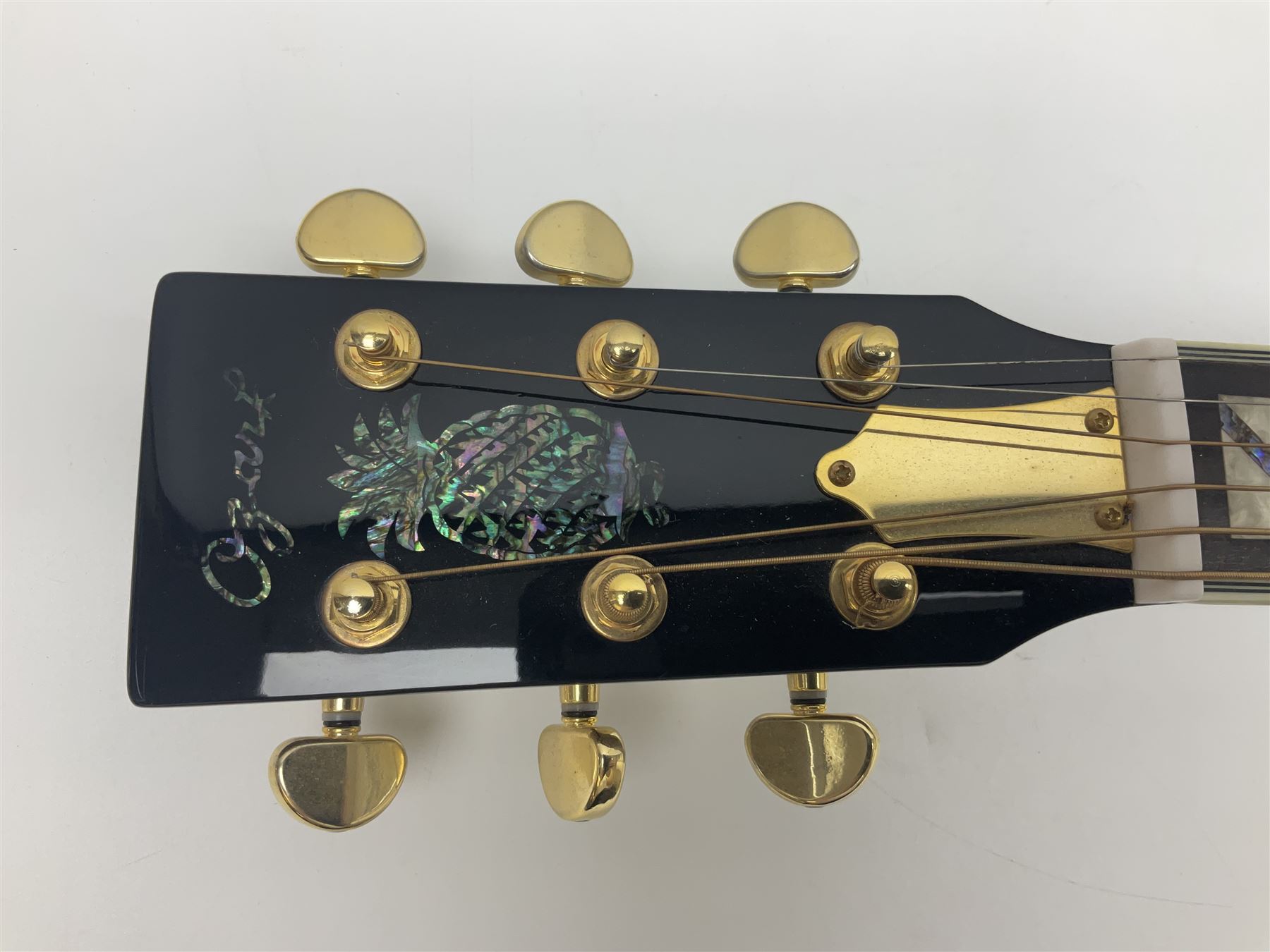 Ozark Dobro chromium plated on brass National style resonator guitar with foliate engraving L98cm; in Ritter soft carrying case