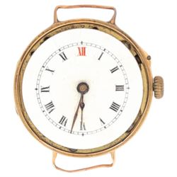 Three 9ct gold cased wristwatches, two on fabric straps