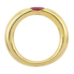  Cartier Ellipse 18ct gold single stone ruby ring, hallmarked, boxed