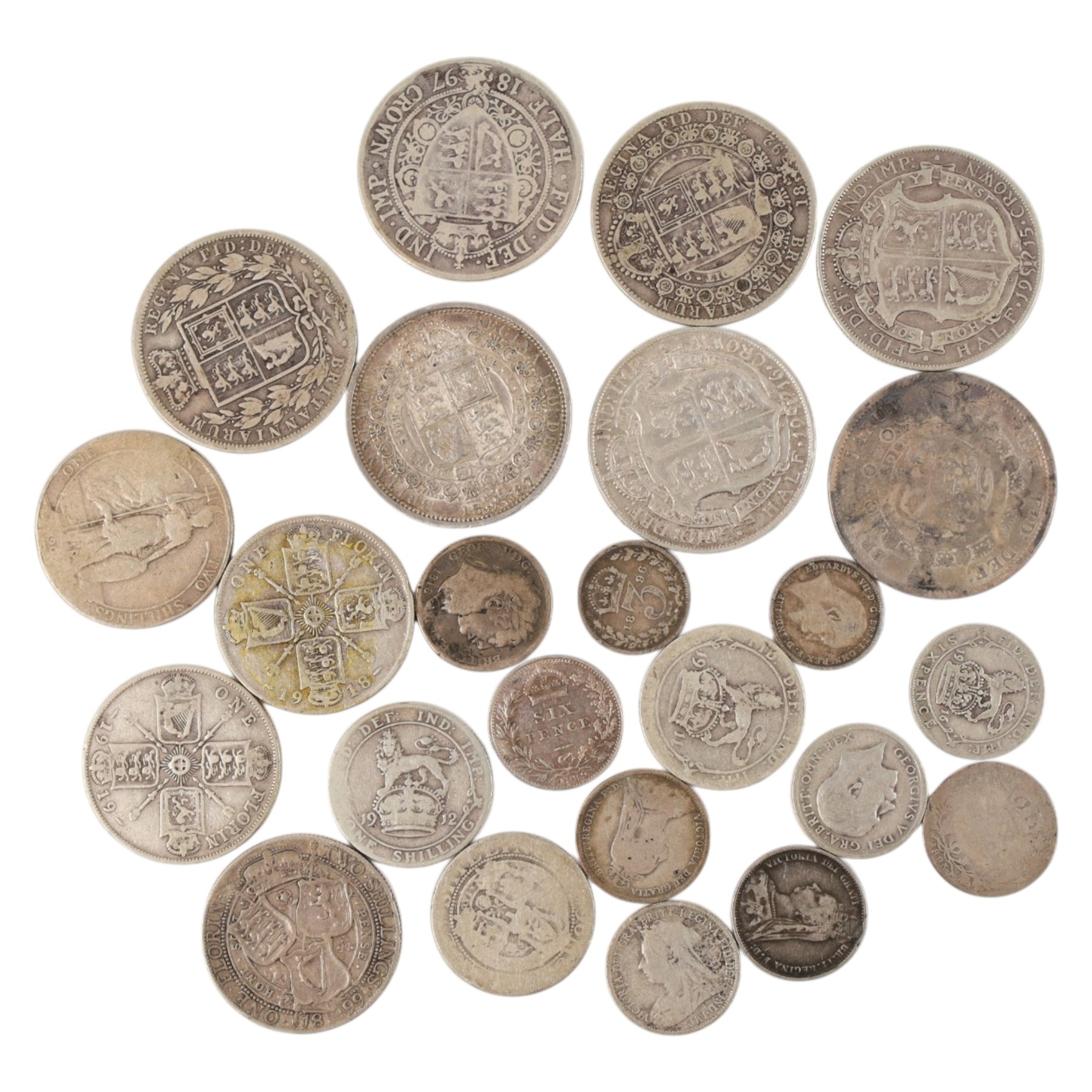 Approximately 180 grams of Great British pre-1920 silver coins