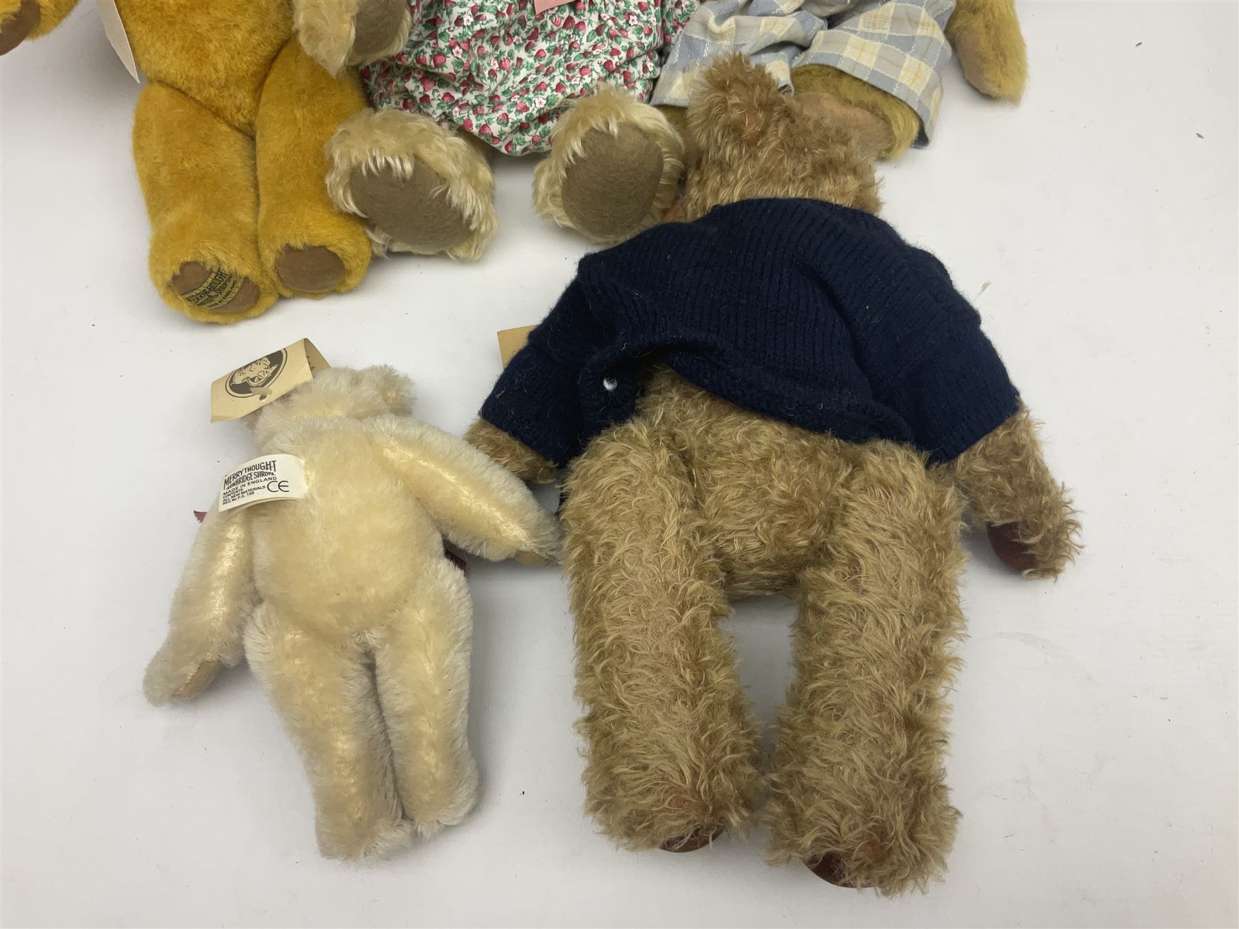 Four modern Merrythought teddy bears including one limited edition