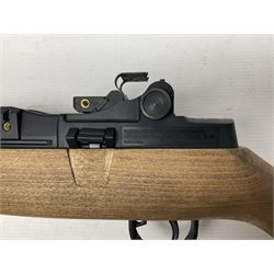 Springfield Armory M1A .22 cal. air rifle with under-lever action and wooden stock; serial no.6300, L116cm overall; in original cardboard box  NB: AGE RESTRICTIONS APPLY TO THE PURCHASE OF AIR WEAPONS.