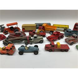 Budgie - fourteen unboxed and playworn die-cast models including Leyland Hippo 20H9, Motorway Express, Salvage Crane, Refuse Truck, Timber Transporter, two VW Pick-ups, Steam Roller etc; together with ten Crescent models including log transporter, Gordini 2.5 litre GP racing car etc