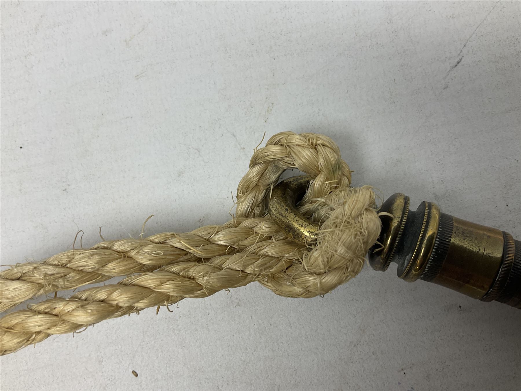 19th Century tipstaff, with brass finial and hardwood handle, L48cm