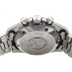Omega Speedmaster 'Moon Watch' chronograph wristwatch, Ref. 3590.50.00, Cal. 861, serial No. 48302109, on original strap, boxed with papers, tag, warranty card dated '94 and additional links