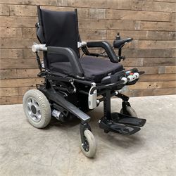 Permobil LSA Lifestand seated and standing wheelchair